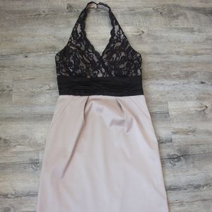 BCBG Paris Black Lace Halter Top Dress.